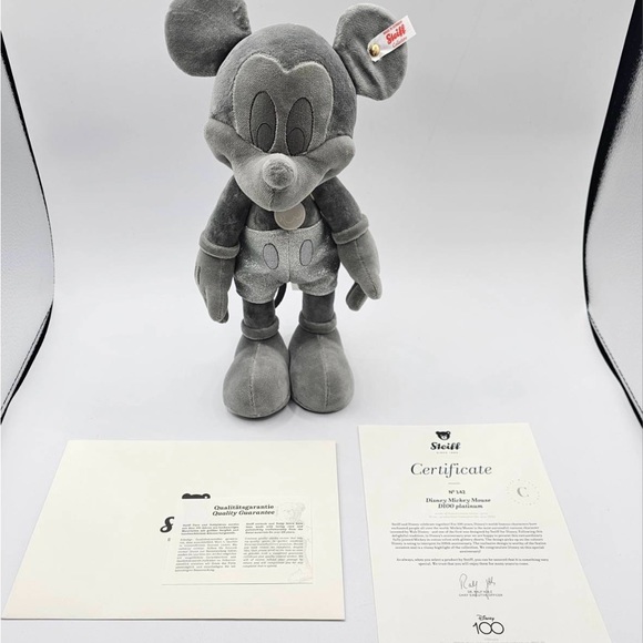Disney 100 Steiff - Platinum Mickey Mouse 12" Collectible Teddy Bear - Picture 11 of 15